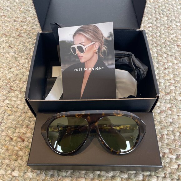 Tortoise Shell Aviator Sunglasses with Yellow Lenses - Picture 4 of 8